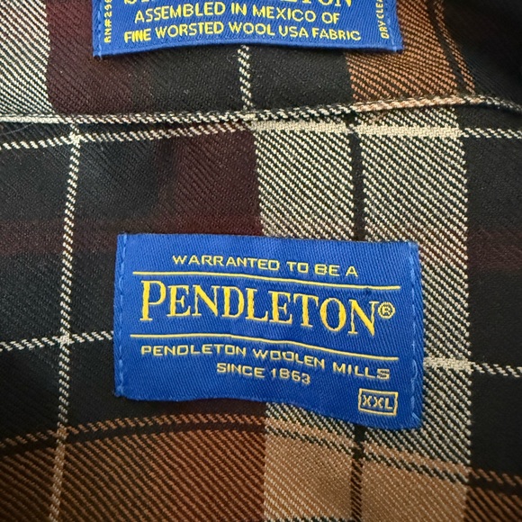 Sir Pendleton Tartan 100% Worsted Wool Plaid Button-Down Shirt - Picture 2 of 4